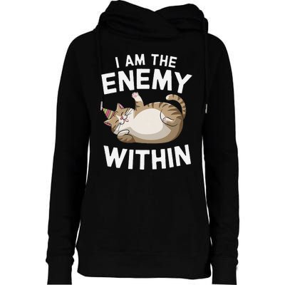 I Am The Enemy Within Womens Funnel Neck Pullover Hood