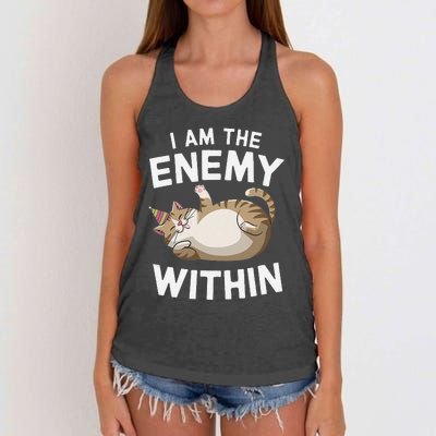 I Am The Enemy Within Women's Knotted Racerback Tank