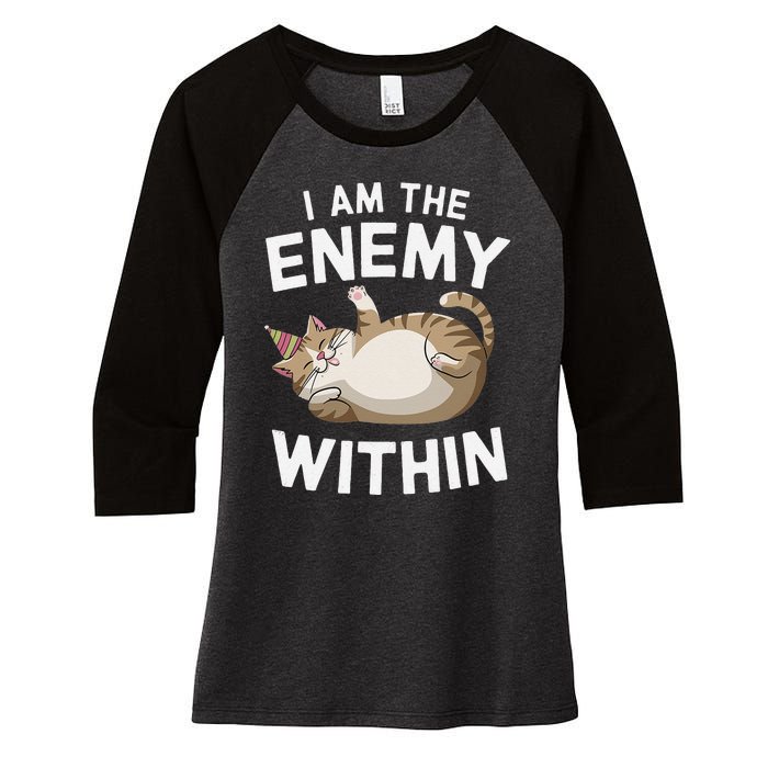 I Am The Enemy Within Women's Tri-Blend 3/4-Sleeve Raglan Shirt