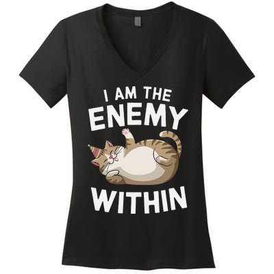 I Am The Enemy Within Women's V-Neck T-Shirt