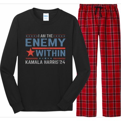 I Am The Enemy Within America Funny I Am The Enemy Within Long Sleeve Pajama Set