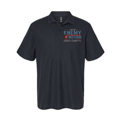 I Am The Enemy Within America Funny I Am The Enemy Within Softstyle Adult Sport Polo