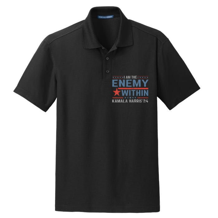 I Am The Enemy Within America Funny I Am The Enemy Within Dry Zone Grid Polo