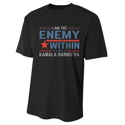 I Am The Enemy Within America Funny I Am The Enemy Within Performance Sprint T-Shirt