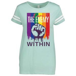 I Am The Enemy Within Lgbt Pride Gay Kamala Harris Merch Enza Ladies Jersey Football T-Shirt