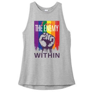 I Am The Enemy Within Lgbt Pride Gay Kamala Harris Merch Ladies PosiCharge Tri-Blend Wicking Tank