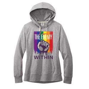 I Am The Enemy Within Lgbt Pride Gay Kamala Harris Merch Women's Fleece Hoodie