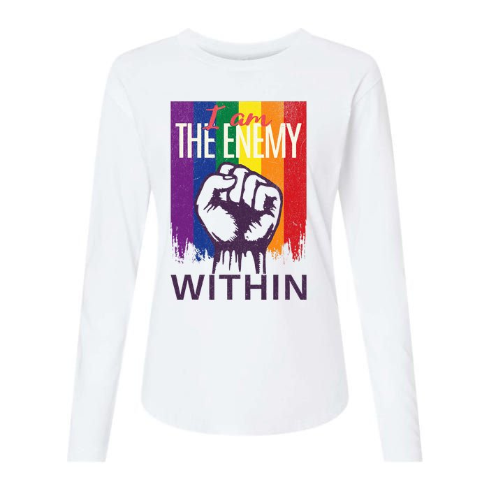 I Am The Enemy Within Lgbt Pride Gay Kamala Harris Merch Womens Cotton Relaxed Long Sleeve T-Shirt