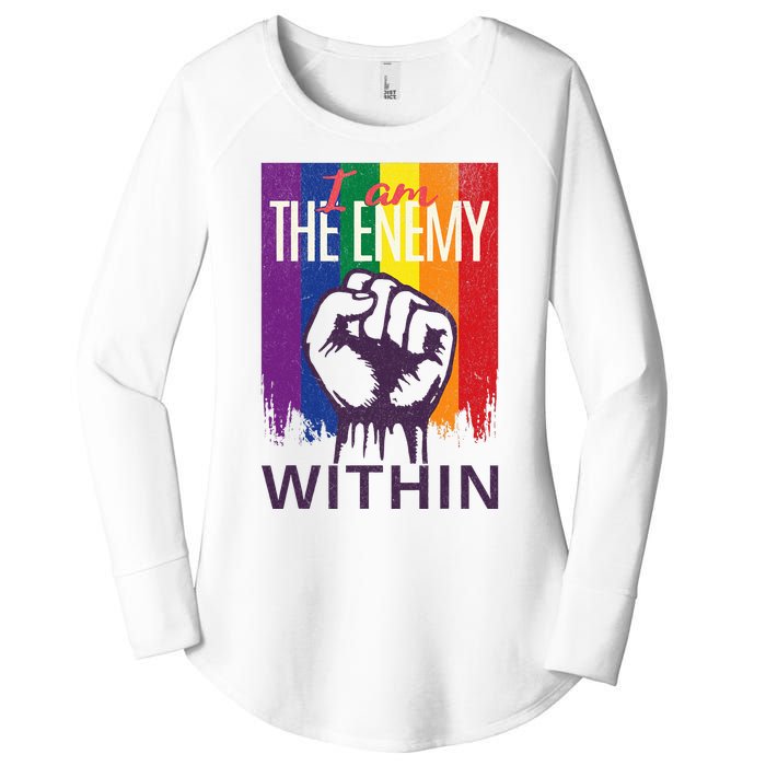 I Am The Enemy Within Lgbt Pride Gay Kamala Harris Merch Women's Perfect Tri Tunic Long Sleeve Shirt