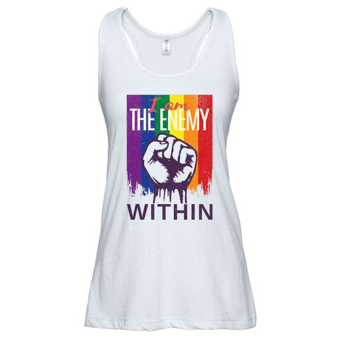 I Am The Enemy Within Lgbt Pride Gay Kamala Harris Merch Ladies Essential Flowy Tank