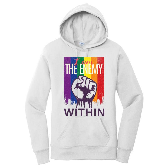 I Am The Enemy Within Lgbt Pride Gay Kamala Harris Merch Women's Pullover Hoodie