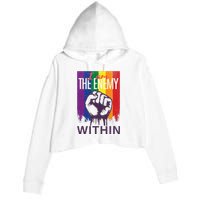 I Am The Enemy Within Lgbt Pride Gay Kamala Harris Merch Crop Fleece Hoodie