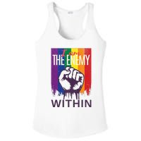 I Am The Enemy Within Lgbt Pride Gay Kamala Harris Merch Ladies PosiCharge Competitor Racerback Tank