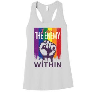 I Am The Enemy Within Lgbt Pride Gay Kamala Harris Merch Women's Racerback Tank