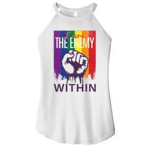 I Am The Enemy Within Lgbt Pride Gay Kamala Harris Merch Women's Perfect Tri Rocker Tank