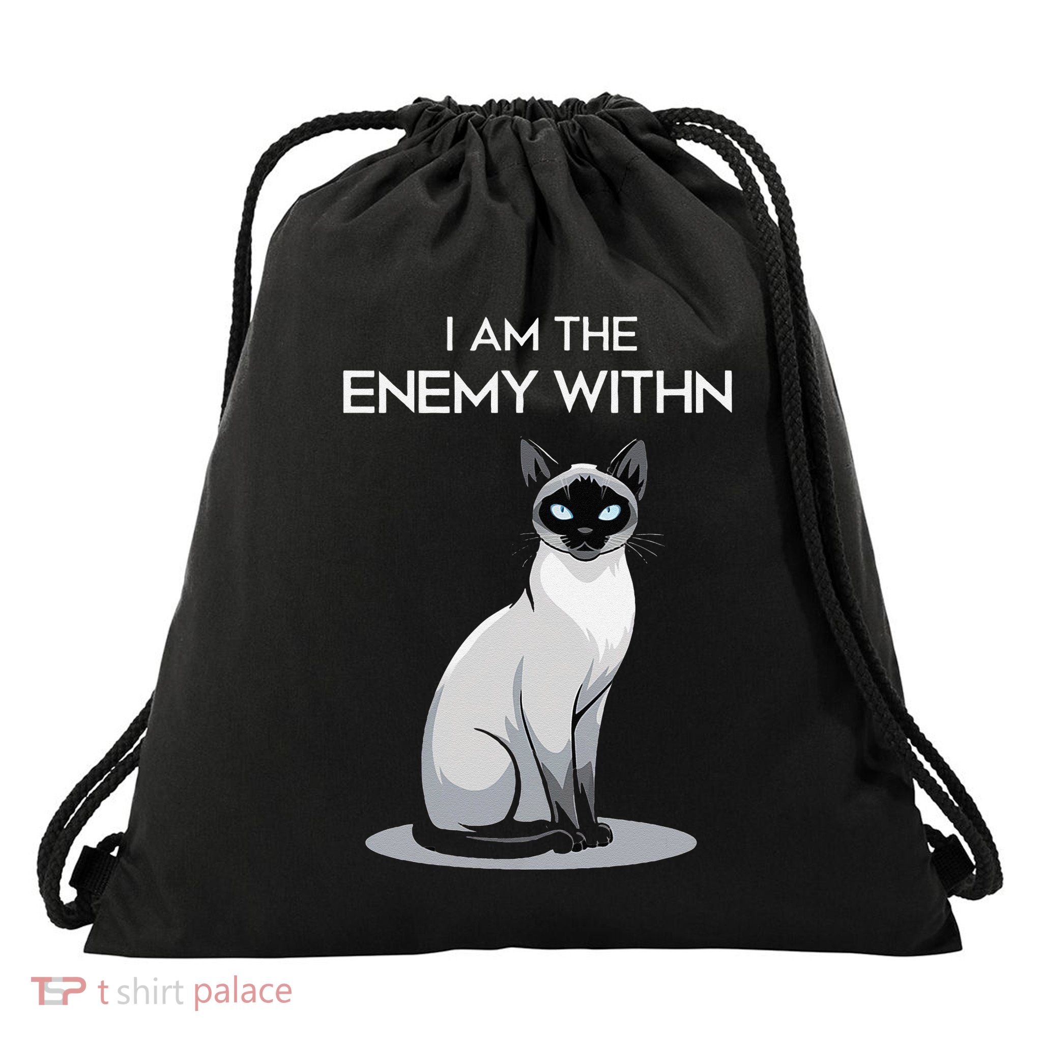 I Am The Enemy Within Drawstring Bag