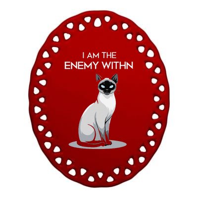 I Am The Enemy Within Ceramic Oval Ornament