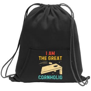 I Am The Great Cornholio Funny Bean Bag Toss Lover Sweatshirt Cinch Pack Bag