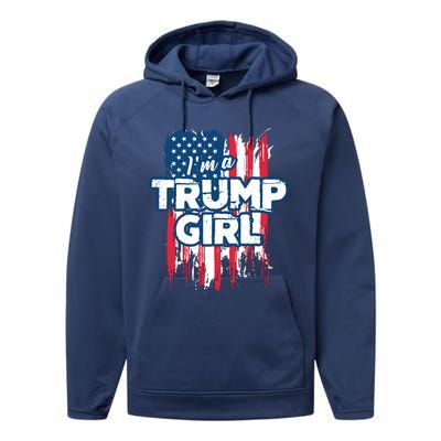 Im A Trump Girl Performance Fleece Hoodie