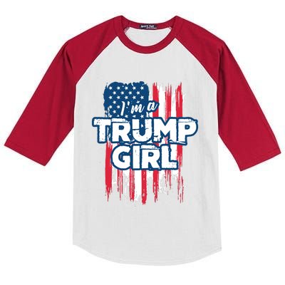 Im A Trump Girl Kids Colorblock Raglan Jersey