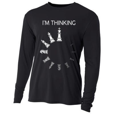 I Am Thinking Chess Pieces Im Thinking Chess Player Lover Cooling Performance Long Sleeve Crew