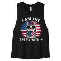 I Am The Enemy Within Kamala Harris 2024 Merch Women's Racerback Cropped Tank