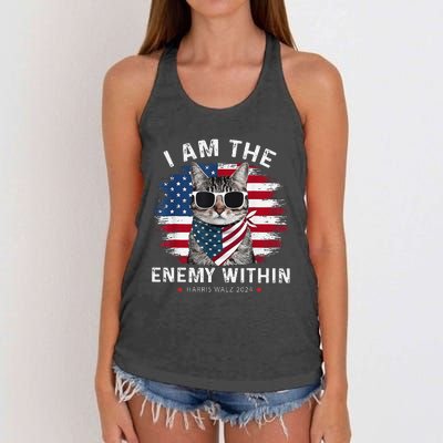 I Am The Enemy Within Kamala Harris 2024 Merch Women's Knotted Racerback Tank