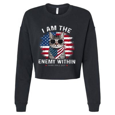 I Am The Enemy Within Kamala Harris 2024 Merch Cropped Pullover Crew