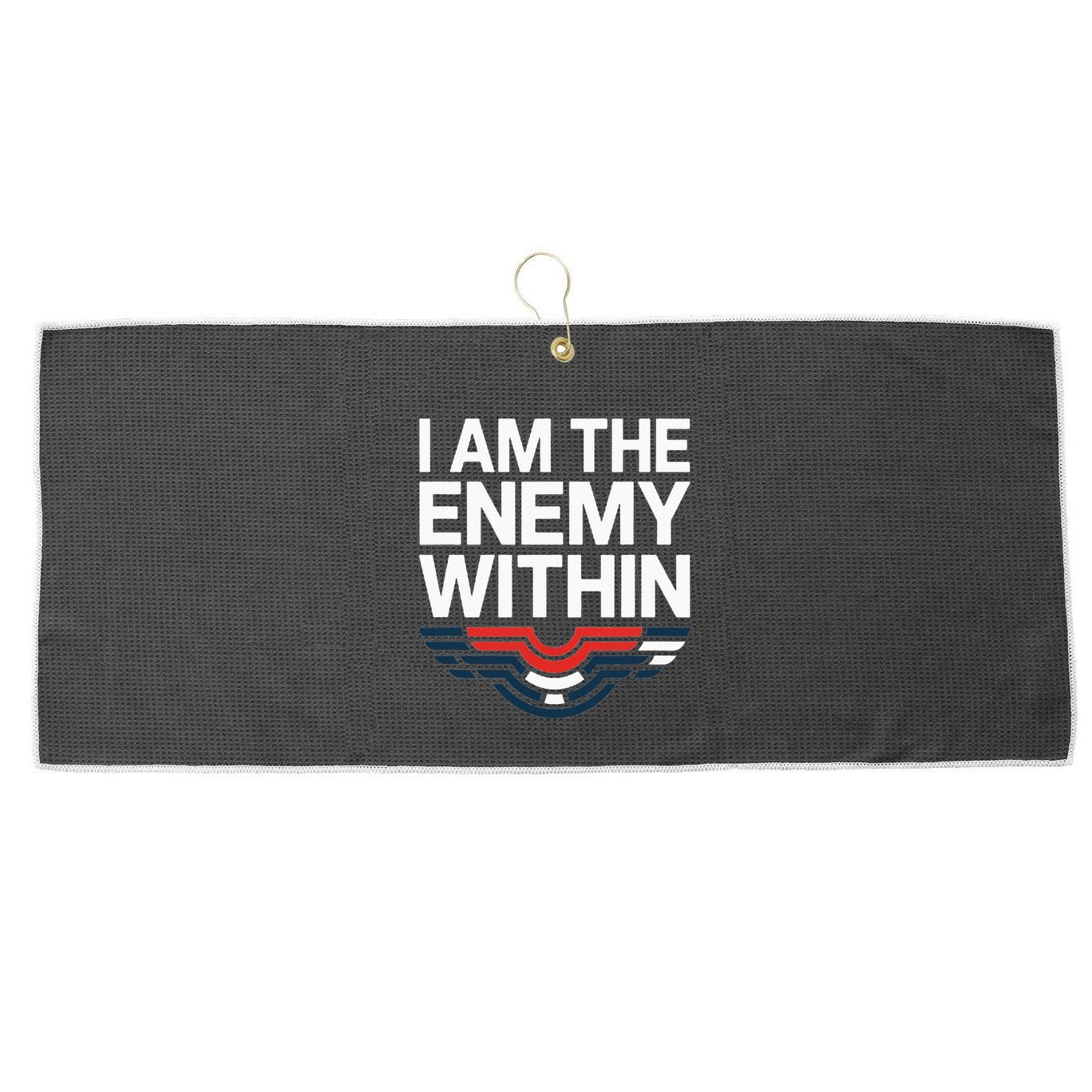 I Am The Enemy Within Large Microfiber Waffle Golf Towel