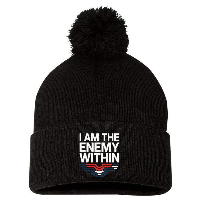 I Am The Enemy Within Pom Pom 12in Knit Beanie