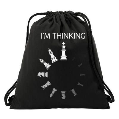 I Am Thinking Chess Pieces Im Thinking Chess Player Lover Drawstring Bag