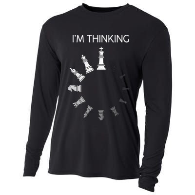I Am Thinking Chess Pieces Im Thinking Chess Player Lover Cooling Performance Long Sleeve Crew