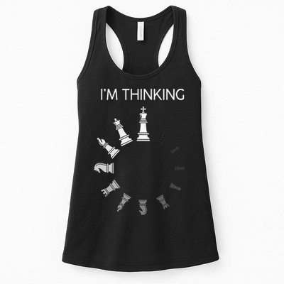 I Am Thinking Chess Pieces Im Thinking Chess Player Lover Womens Tank Top