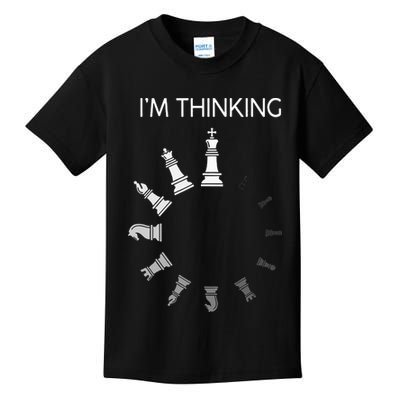 I Am Thinking Chess Pieces Im Thinking Chess Player Lover Kids T-Shirt