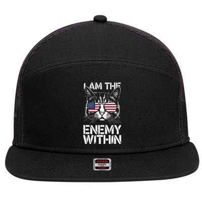 I Am The Enemy Within Funny Kamala Harris 2024 Merch 7 Panel Mesh Trucker Snapback Hat