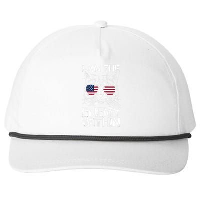 I Am The Enemy Within Funny Kamala Harris 2024 Merch Snapback Five-Panel Rope Hat