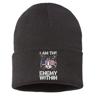 I Am The Enemy Within Funny Kamala Harris 2024 Merch Sustainable Knit Beanie