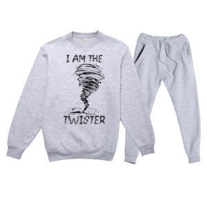 I Am The Twister Scary Storm Tornado Weather Costume Premium Crewneck Sweatsuit Set