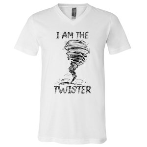 I Am The Twister Scary Storm Tornado Weather Costume V-Neck T-Shirt