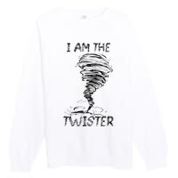 I Am The Twister Scary Storm Tornado Weather Costume Premium Crewneck Sweatshirt