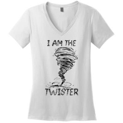 I Am The Twister Scary Storm Tornado Weather Costume Women's V-Neck T-Shirt