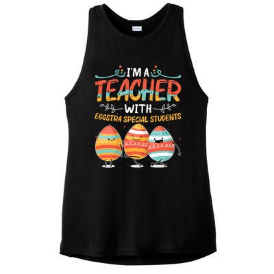 Im A Teacher With Eggstra Special Students Egg Happy Easter Great Gift Ladies PosiCharge Tri-Blend Wicking Tank