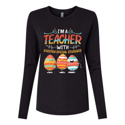 Im A Teacher With Eggstra Special Students Egg Happy Easter Great Gift Womens Cotton Relaxed Long Sleeve T-Shirt