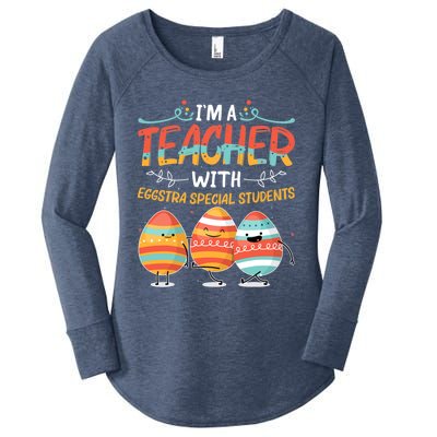 Im A Teacher With Eggstra Special Students Egg Happy Easter Great Gift Women's Perfect Tri Tunic Long Sleeve Shirt