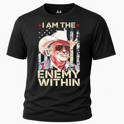 I Am The Enemy Within Funny Trump Cowboy Election Vote 2024 Cooling Performance Crew T-Shirt