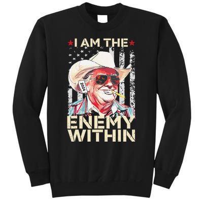 I Am The Enemy Within Funny Trump Cowboy Election Vote 2024 Sweatshirt