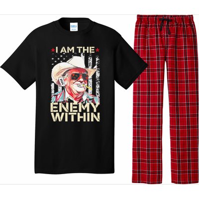 I Am The Enemy Within Funny Trump Cowboy Election Vote 2024 Pajama Set