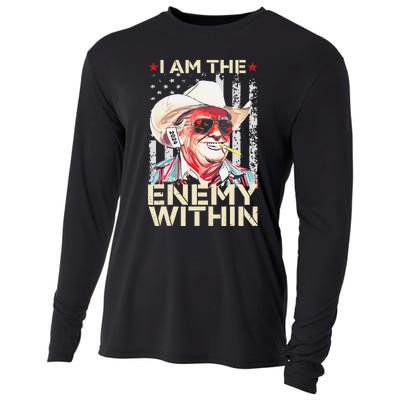 I Am The Enemy Within Funny Trump Cowboy Election Vote 2024 Cooling Performance Long Sleeve Crew