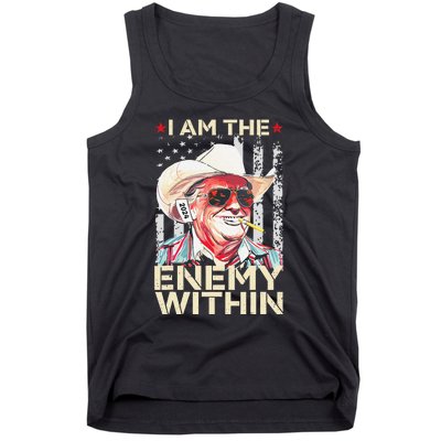 I Am The Enemy Within Funny Trump Cowboy Election Vote 2024 Tank Top