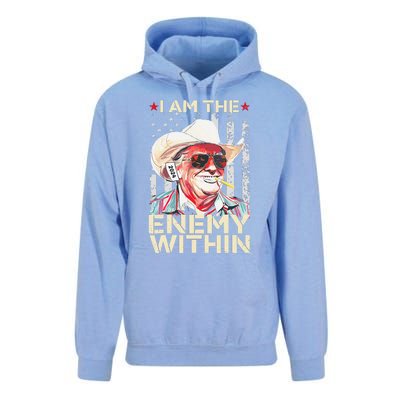 I Am The Enemy Within Funny Trump Cowboy Election Vote 2024 Unisex Surf Hoodie